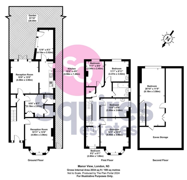 Floor Plan Image for 6 Bedroom Semi-Detached House for Sale in Manor View, London
