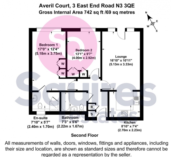 Floor Plan Image for 2 Bedroom Flat to Rent in East End Road, London