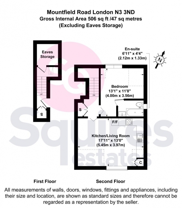 Floor Plan Image for 1 Bedroom Flat for Sale in Mountfield Road, Finchley