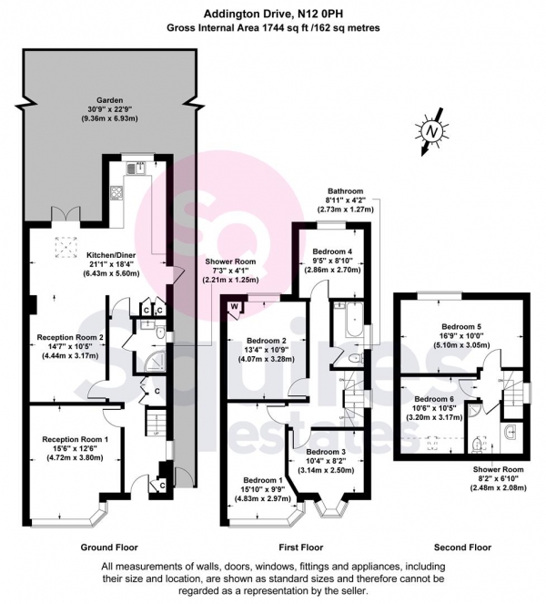 Floor Plan Image for 6 Bedroom Semi-Detached House to Rent in Addington Drive, London