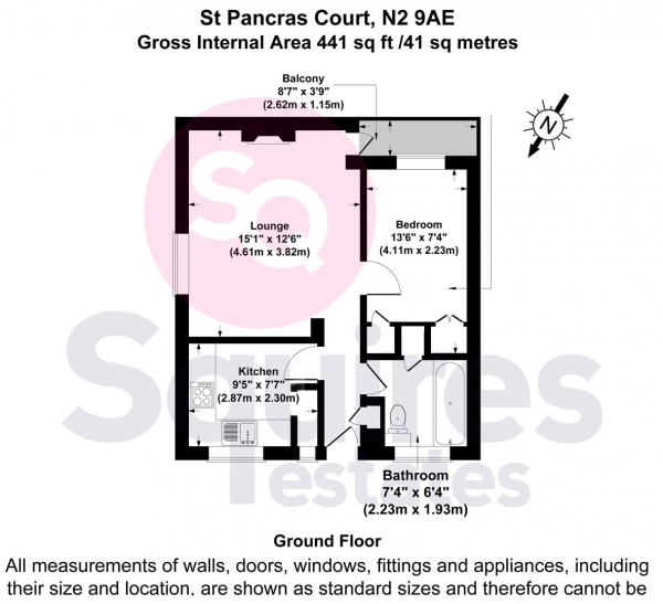 Floor Plan Image for 1 Bedroom Flat for Sale in High Road, East Finchley