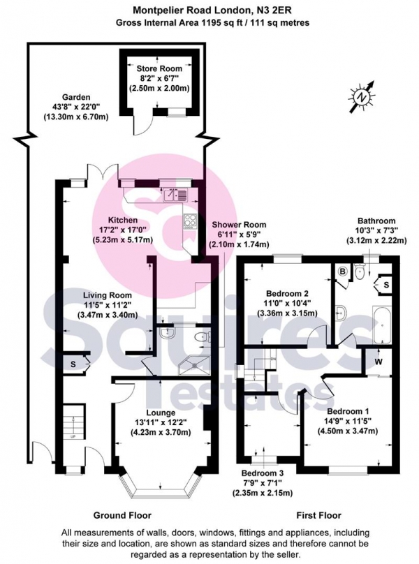 Floor Plan Image for 3 Bedroom Semi-Detached House for Sale in Montpelier Road, Finchley