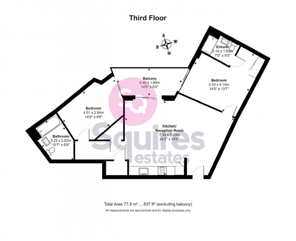 Floor Plan Image for 2 Bedroom Flat to Rent in Archway Road, Highgate