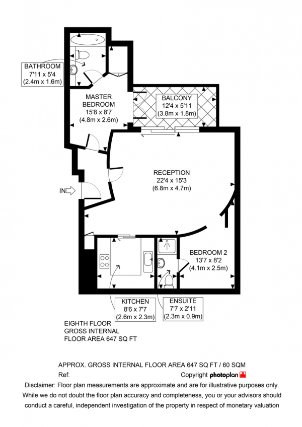 Floor Plan Image for 2 Bedroom Apartment for Sale in Harbour Reach, Imperial Wharf