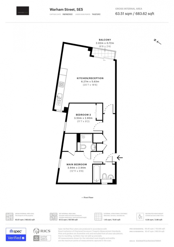 Floor Plan Image for 2 Bedroom Apartment for Sale in Warham Street, Oval