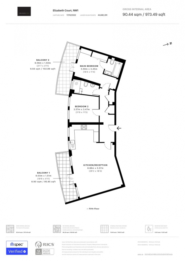 Floor Plan Image for 2 Bedroom Apartment for Sale in Palgrave Gardens, London