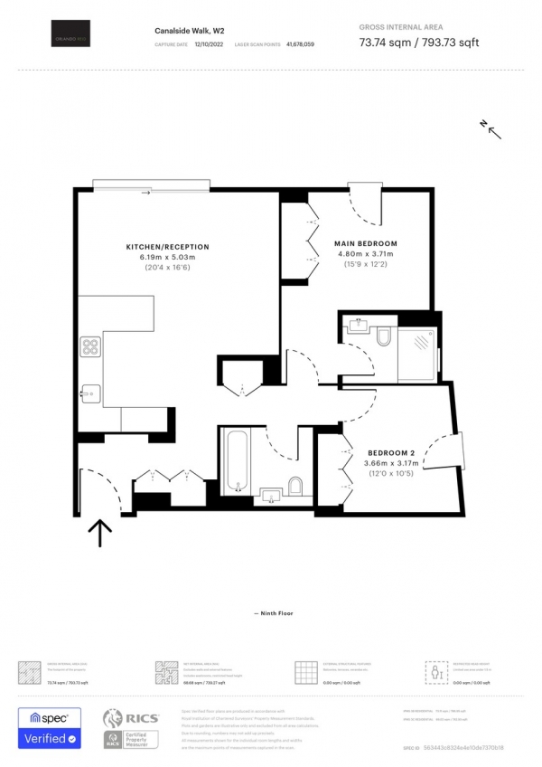 Floor Plan Image for 2 Bedroom Apartment for Sale in Canalside Walk, Paddington