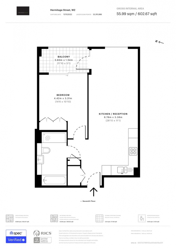 Floor Plan Image for 1 Bedroom Apartment for Sale in Hermitage Street, Paddington