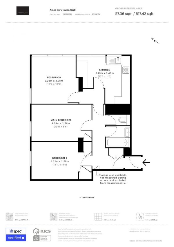 Floor Plan Image for 2 Bedroom Apartment for Sale in Wandsworth Road, London