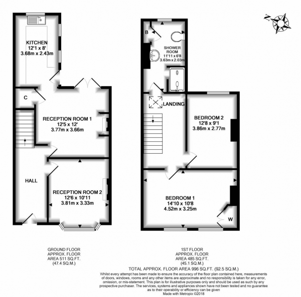 Floor Plan Image for 2 Bedroom Terraced House for Sale in Redland Road, Malvern