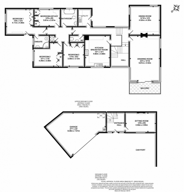 Floor Plan Image for 4 Bedroom Property for Sale in Noutards Green, Shrawley, Worcester