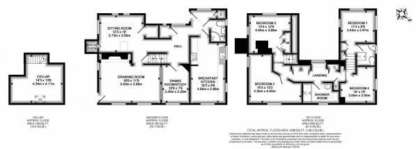 Floor Plan Image for 4 Bedroom Cottage for Sale in Martley, Worcester