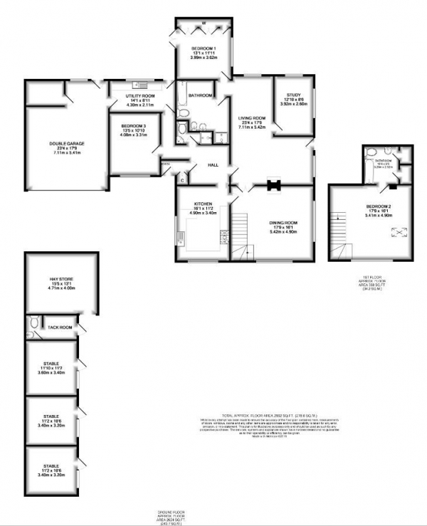 Floor Plan Image for 4 Bedroom Detached Bungalow for Sale in Dough Bank, Ombersley, Worcestershire