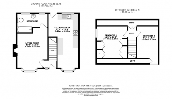 Floor Plan Image for 2 Bedroom Cottage for Sale in Well Lane, Little Witley, Worcester