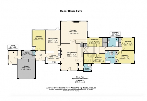 Floor Plan Image for 5 Bedroom Detached Bungalow for Sale in Hackmans Gate, Clent, Stourbridge