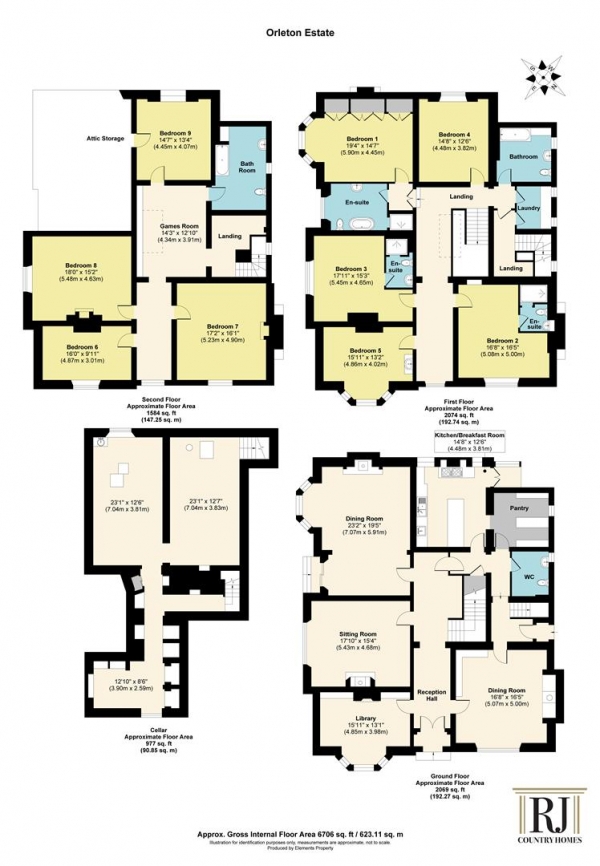 Floor Plan Image for 9 Bedroom Detached House for Sale in Orleton, Stanford Bridge, Worcester