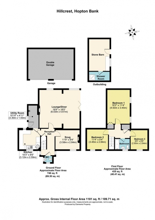 Floor Plan Image for 3 Bedroom Detached House for Sale in Hopton Bank, Hopton Wafers, Shropshire