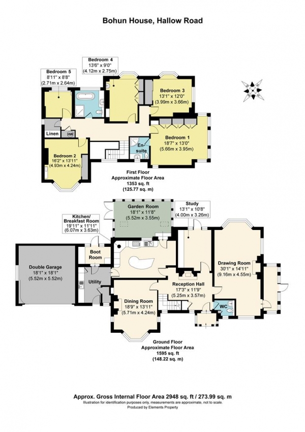 Floor Plan Image for 5 Bedroom Detached House for Sale in Hallow Road, Worcester