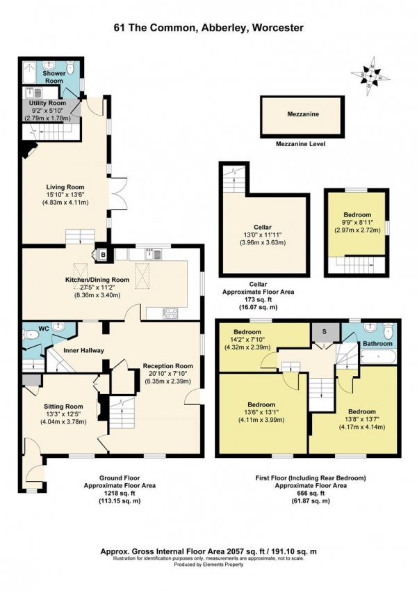 Floor Plan Image for 4 Bedroom Semi-Detached House for Sale in The Common, Abberley, Worcester