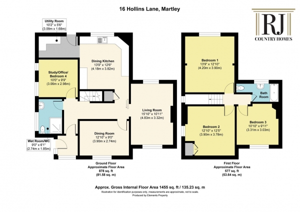 Floor Plan Image for 4 Bedroom Semi-Detached House for Sale in Hollins Lane, Martley, Worcester