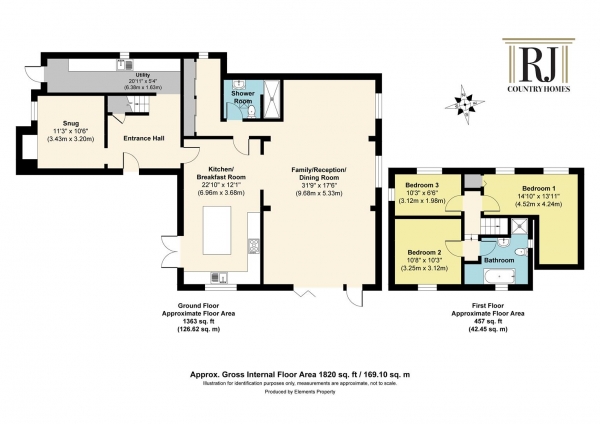 Floor Plan Image for 3 Bedroom Cottage for Sale in Ashfield, Leigh Sinton, Worcestershire