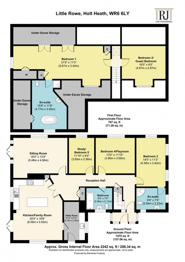 Floor Plan Image for 4 Bedroom Property for Sale in Ockeridge Lane, Holt Heath, Worcester