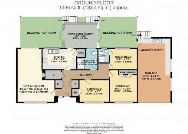 Floor Plan Image for 3 Bedroom Detached Bungalow for Sale in Bank Road, Little Witley, Worcestershire