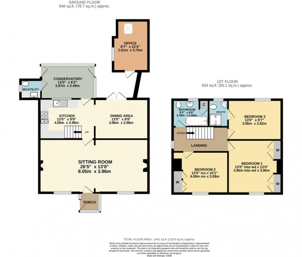 Floor Plan Image for 3 Bedroom Semi-Detached House for Sale in Inn Lane, Hartlebury, Kidderminster