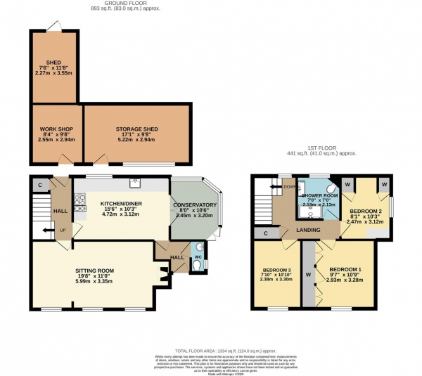 Floor Plan Image for 3 Bedroom Semi-Detached House for Sale in Broadwas, Worcestershire