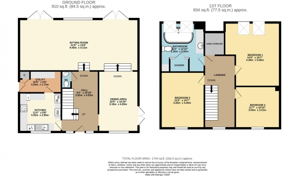 Floor Plan Image for 3 Bedroom Detached House for Sale in Dough Bank, Near Ombersley, Worcestershire