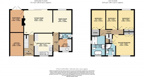 Floor Plan Image for 4 Bedroom Detached House for Sale in Mortimer Grove, Bewdley, Worcestershire