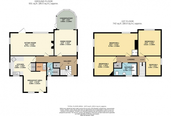 Floor Plan Image for 4 Bedroom Detached House for Sale in Lowe Green, Nr Stockton-on-Teme, Worcestershire