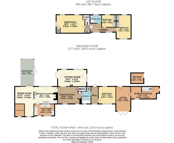 Floor Plan Image for 4 Bedroom Link Detached House for Sale in Eardiston, Near Tenbury Wells, Worcestershire