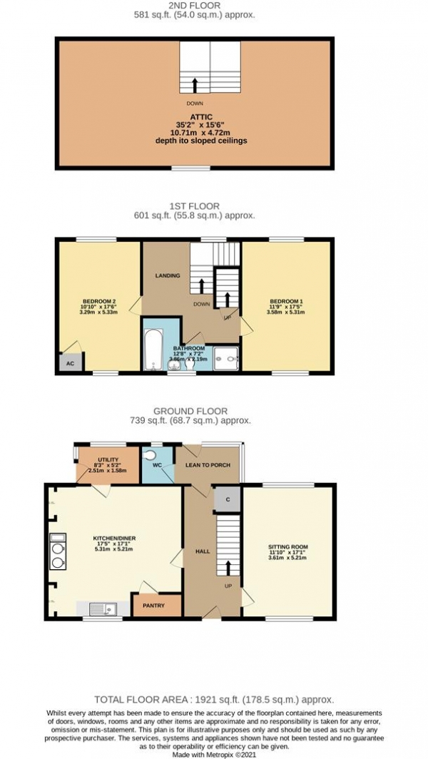 Floor Plan Image for 3 Bedroom Detached House for Sale in School Lane, Cutnall Green, Near Droitwich, Worcestershire