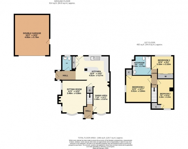 Floor Plan Image for 3 Bedroom Semi-Detached House for Sale in New Inn Lane, Shrawley, Worcestershire