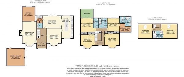 Floor Plan Image for 6 Bedroom Detached House for Sale in Martley Road, Lower Broadheath, near Worcester, Worcestershire