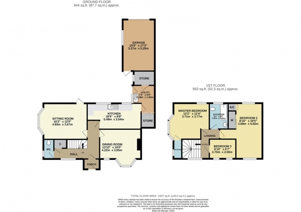 Floor Plan Image for 3 Bedroom Detached House for Sale in 63 Lickhill Road, Stourport-On-Severn, Worcestershire