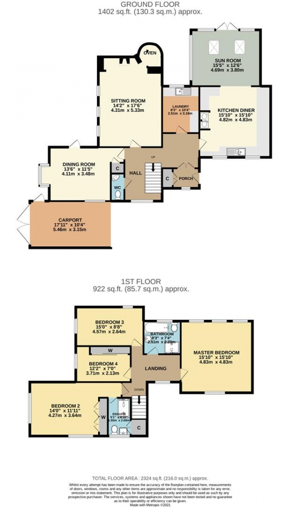 Floor Plan Image for 4 Bedroom Detached House for Sale in Clifton-upon-Teme, Worcestershire