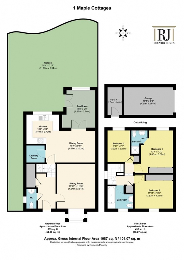 Floor Plan for 3 Bedroom Detached House for Sale in Martley, Worcester, WR6, 6QA - Offers Over &pound350,000