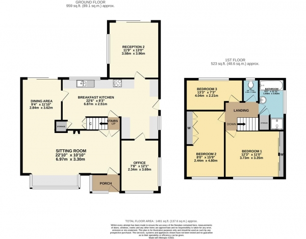 Floor Plan Image for 3 Bedroom Detached House for Sale in Riverlands, Astley Burf, Stourport-On-Severn