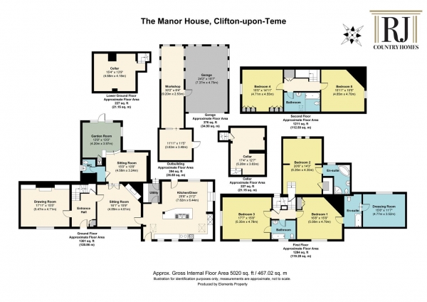 Floor Plan Image for 5 Bedroom Detached House for Sale in The Village, Clifton-On-Teme, Worcester