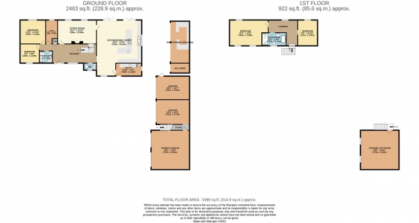 Floor Plan Image for 5 Bedroom Cottage for Sale in Button Oak, Kinlet, Bewdley