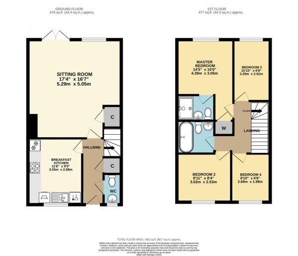 Floor Plan Image for 4 Bedroom Semi-Detached House for Sale in Crosbie Grove, Kidderminster