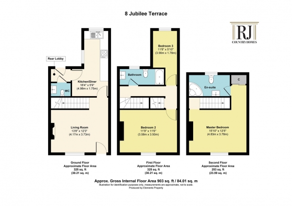 Floor Plan Image for 3 Bedroom Terraced House for Sale in Shaw Lane, Stoke Prior, Bromsgrove