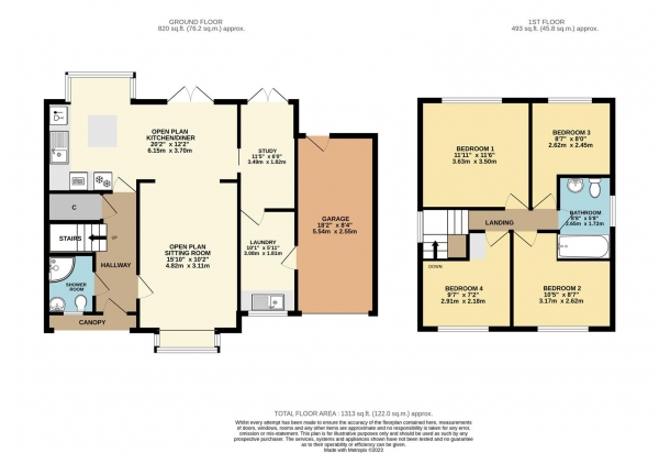 Floor Plan Image for 4 Bedroom Property for Sale in Mortlake Drive, Martley, Worcester