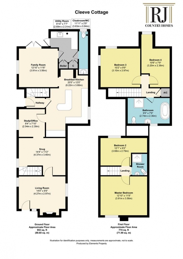 Floor Plan Image for 4 Bedroom Cottage for Sale in Clifton, Severn Stoke, Worcester