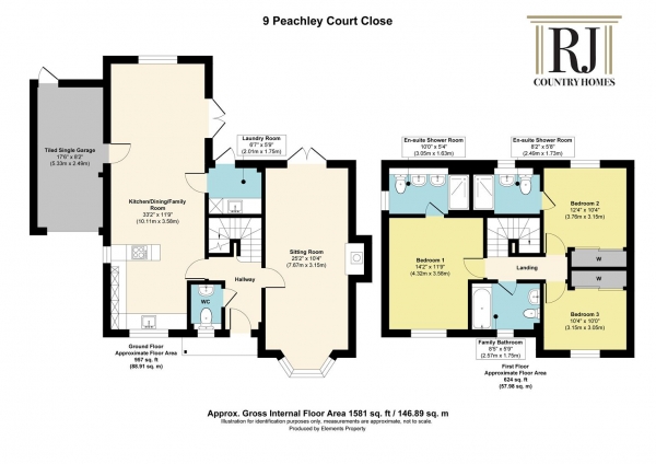 Floor Plan Image for 3 Bedroom Detached House for Sale in Peachley Court Close, Lower Broadheath, Worcester