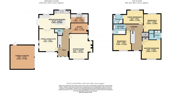 Floor Plan Image for 4 Bedroom Detached House for Sale in Martley Road, Lower Broadheath, near Worcester, Worcestershire