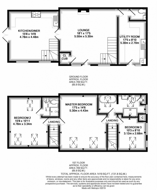 Floor Plan Image for 3 Bedroom Barn Conversion for Sale in Holly Lane, Ombersley, Droitwich