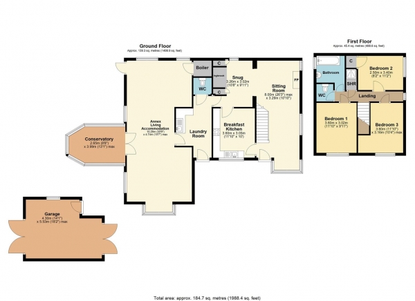 Floor Plan Image for 3 Bedroom Property for Sale in Rectory Lane, Shrawley, Worcester